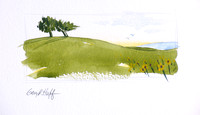 "imaginary landscape." Original watercolor. Image 6.25" x 3.25". Unframed $60.