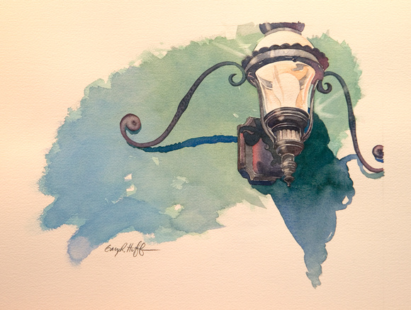"lamp." Original watercolor. Image 12" x 9.25". Unframed $250.
